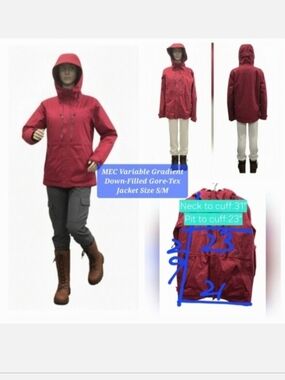 MEC Variable Gradient Down-Filled Gore-Tex Jacket Size S/M